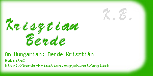 krisztian berde business card